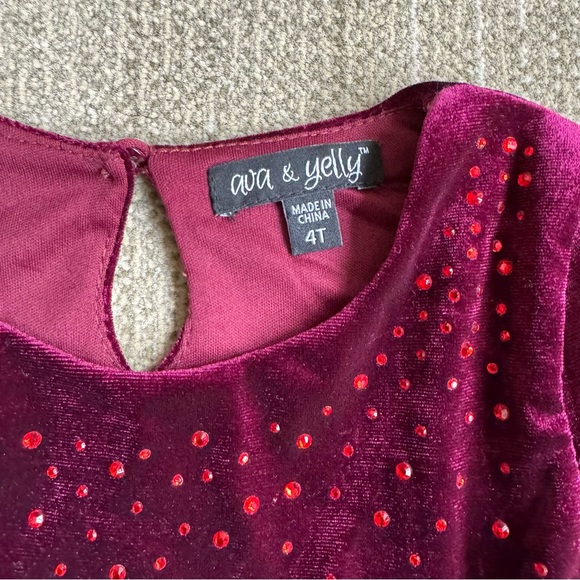 NWT ~ AVA & YELLY BURGUNDY PARTY DRESS - Picture 2 of 9